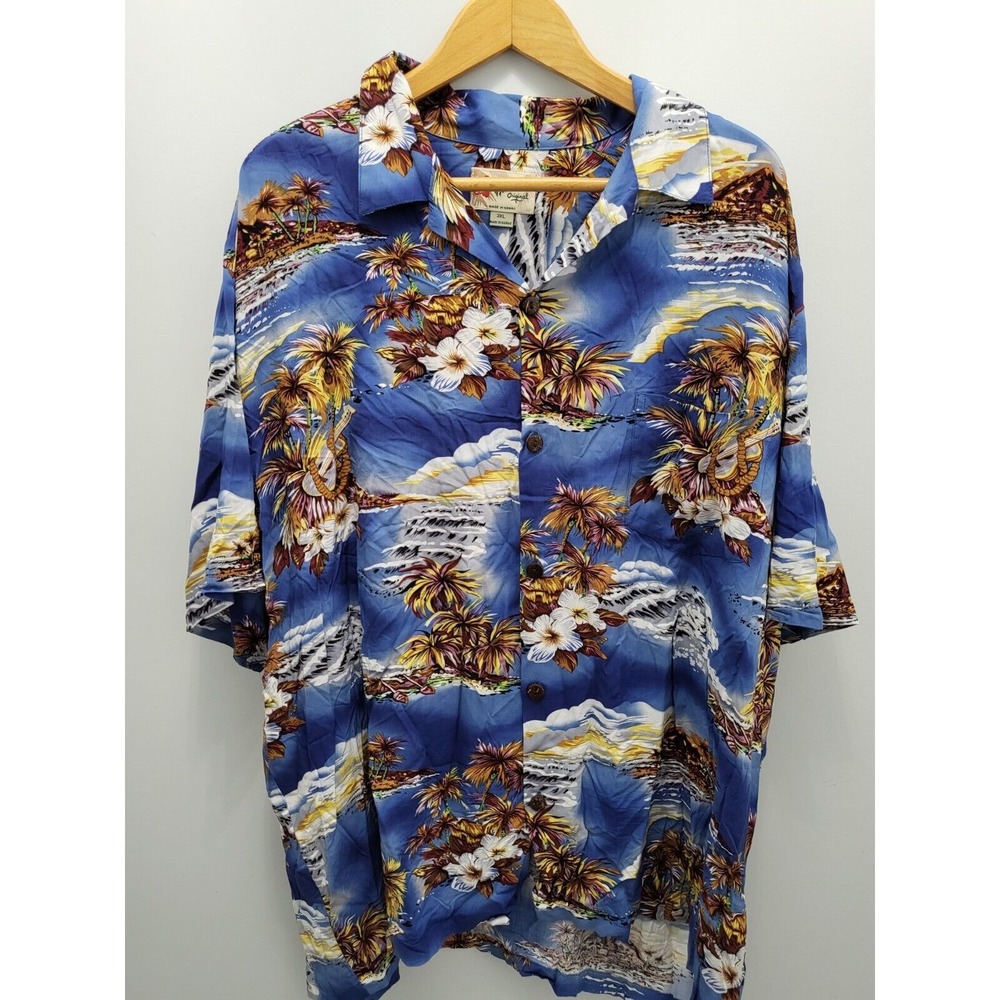 Hilo Hattie‎ Hawaiian Shirt Mens 3XL Diamond Head Waikiki Vintage Made in USA